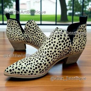Dolce Vita Cheetah Print Block Heel Chelsea Women's Ankle Booties(F033)-Size 7